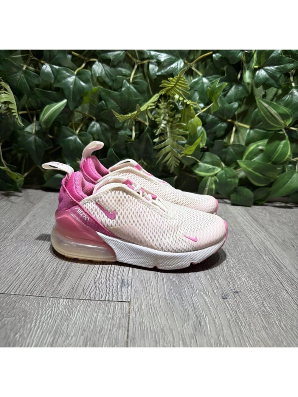 Nike Air Max 270 GS White Pink Foam Running Shoes FZ3560-100 Youth Size 11c